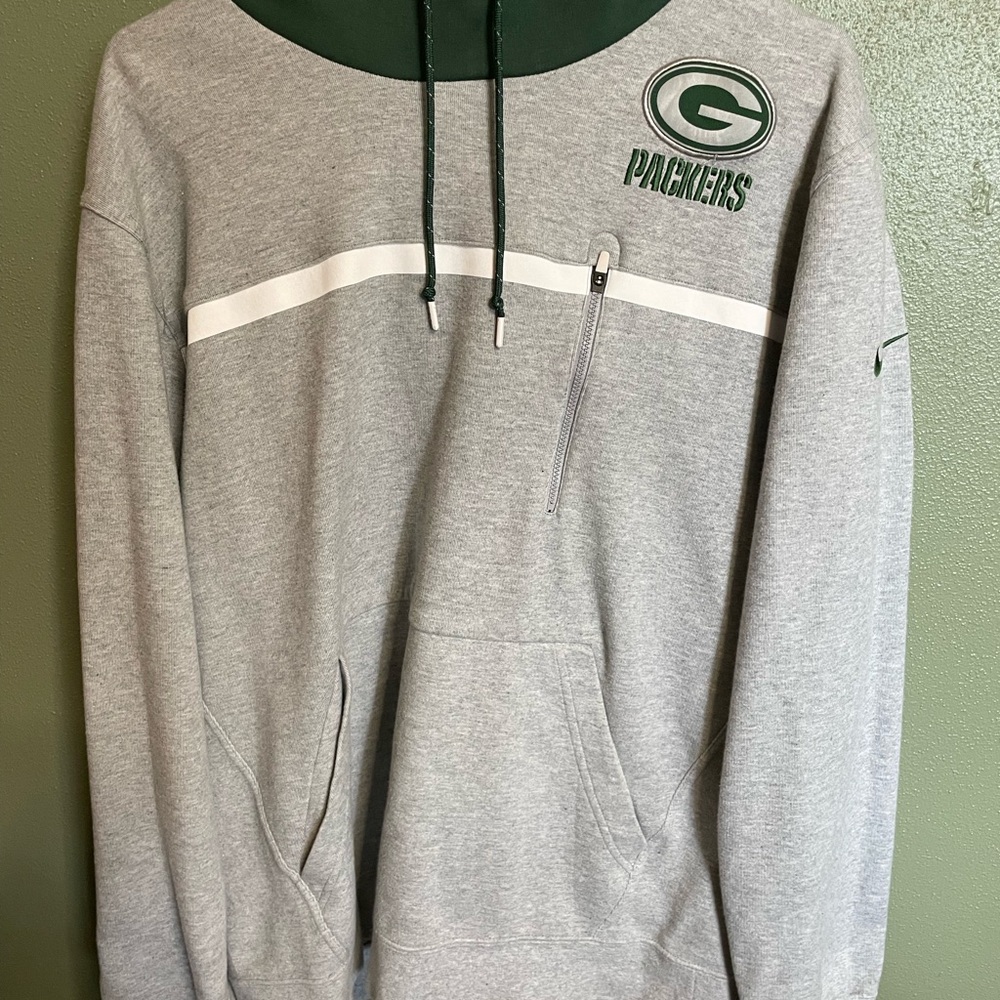 Nike Gray and Green Hoodie